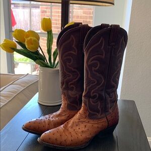 Larry Mahan Brown Heeled Cowboy Boots